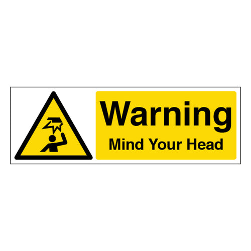 Mind Your Head Safety Sign High Contrast Workplace Warning