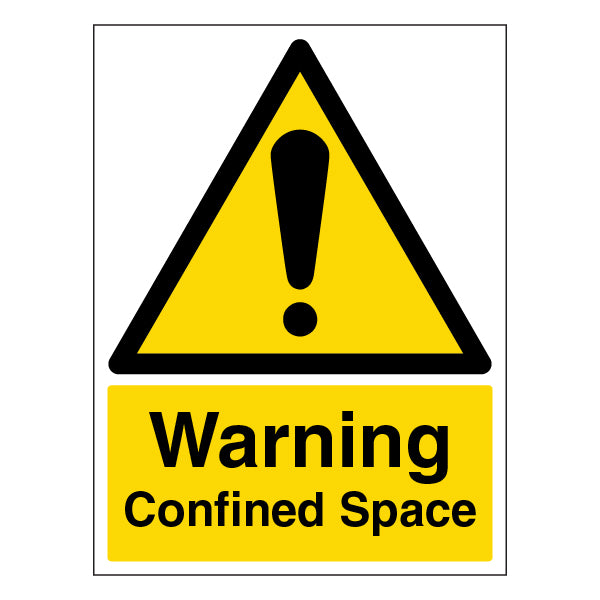 Confined Space Warning Sign Portrait For Workplace Safety