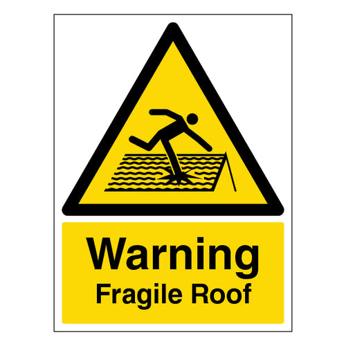 Fragile Roof Warning Safety Sign Compliant Durable for Site