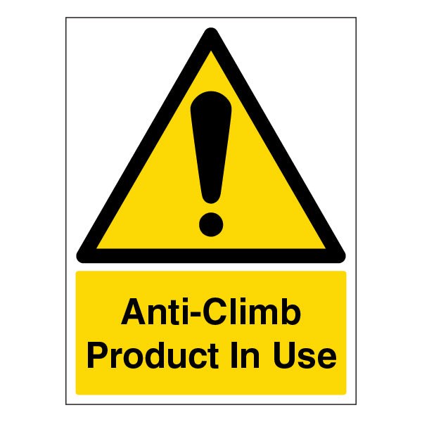 Anti Climb Safety Sign EN ISO 7010 High Contrast Site
