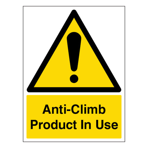 Anti Climb Safety Sign EN ISO 7010 High Contrast Site
