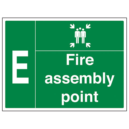 Fire Assembly Point Safety Sign Clear Compliant Staff