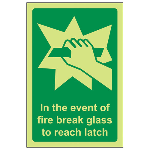 In The Event Of Fire Break Glass Safety Sign For Workplace