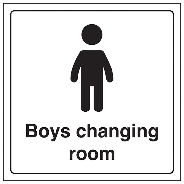 Boys Changing Room Safety Sign Self Adhesive School