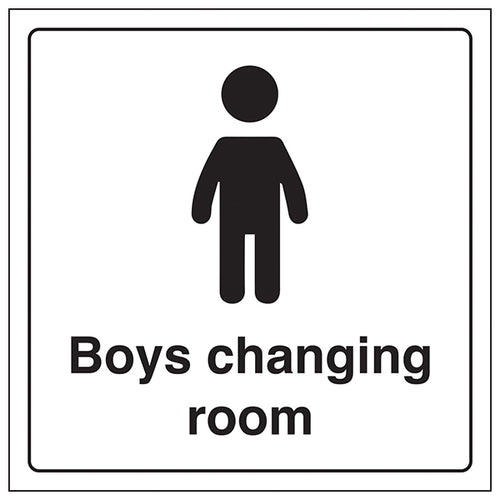 Boys Changing Room Safety Sign Self Adhesive School