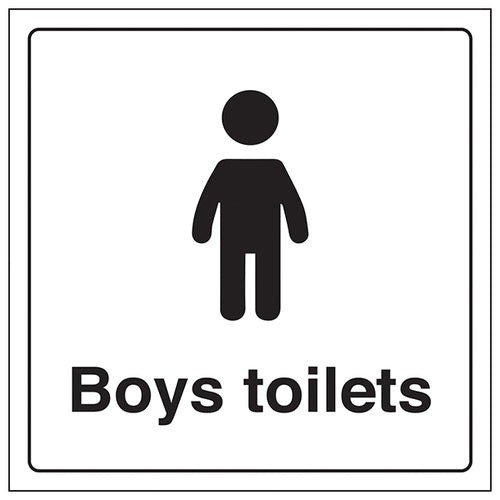 Boys Toilet Clear Safety Sign Self Adhesive For Schools