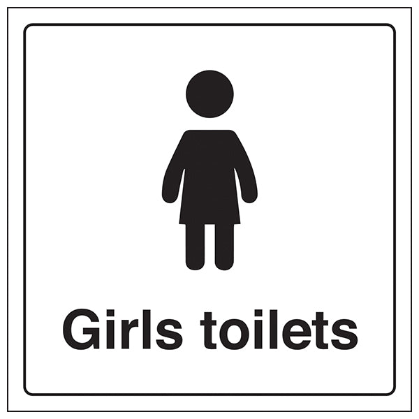 Girls Toilets Safety Sign Clear EN ISO 7010 For Schools