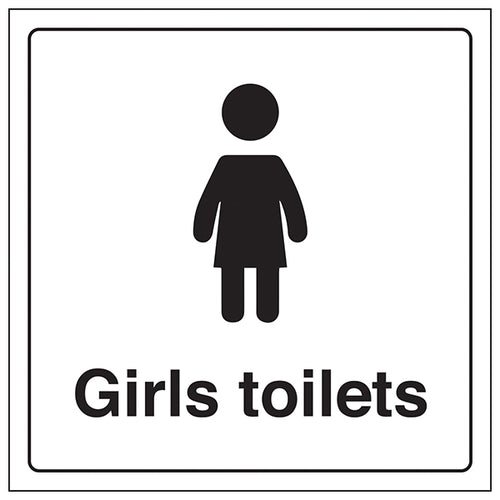 Girls Toilets Safety Sign Clear EN ISO 7010 For Schools