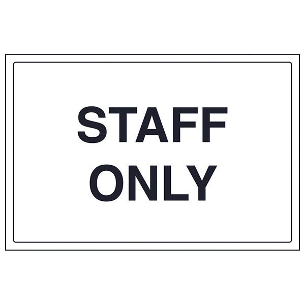 Staff Only Safety Sign Clear EN ISO 7010 For Businesses
