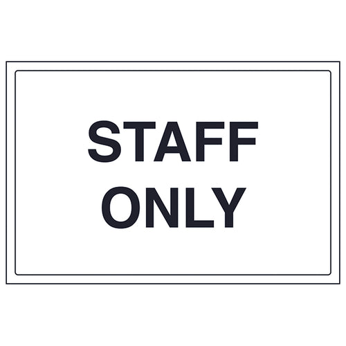 Staff Only Safety Sign Clear EN ISO 7010 For Businesses