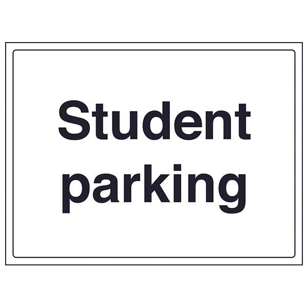 Student Parking Safety Sign For Schools Durable Official