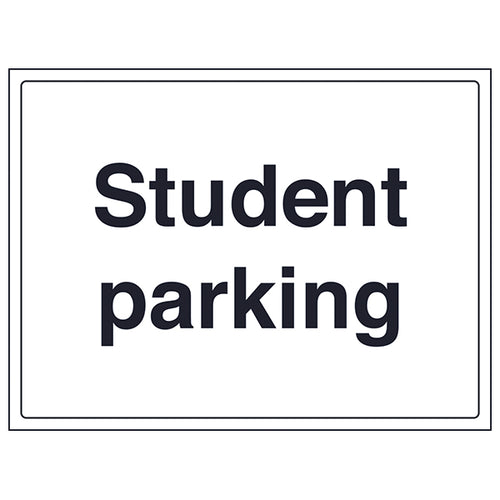 Student Parking Safety Sign For Schools Durable Official