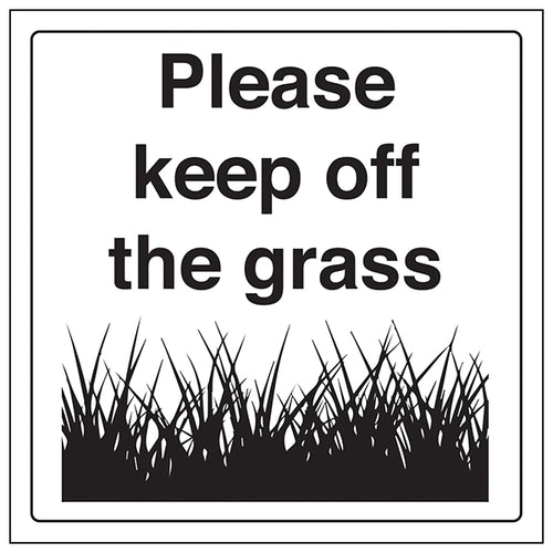 Please Keep Off The Grass Safety Sign Clear For Sites