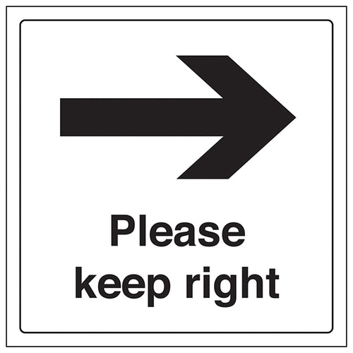 Please Keep Right Safety Sign Clear Durable Workplace