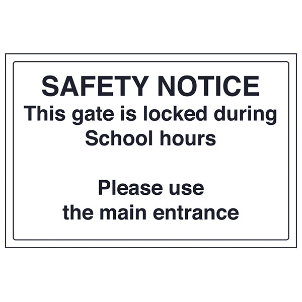 Locked Gate Safety Sign Compliant EN ISO For Schools
