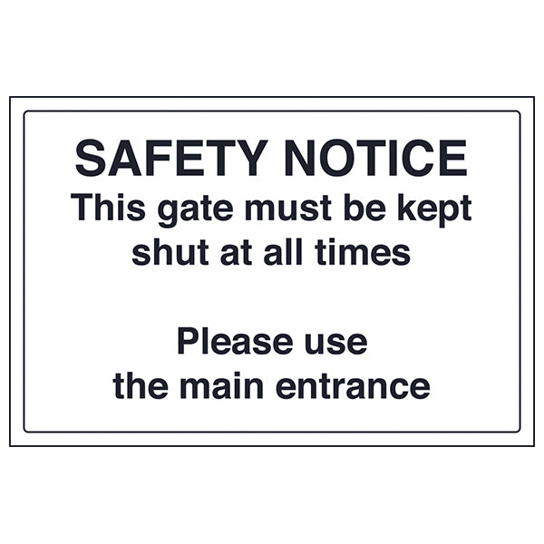 Keep Gate Shut Safety Sign EN ISO 7010 For Schools