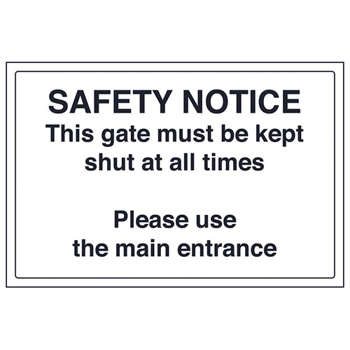 Keep Gate Shut Safety Sign EN ISO 7010 For Schools
