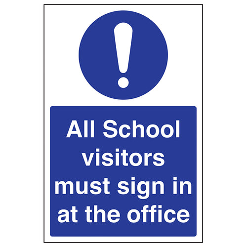 School Visitor Safety Sign Office Check In Essential Notice