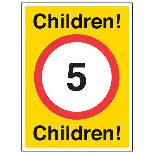 Children 5mph Safety Sign For Schools Durable Visible