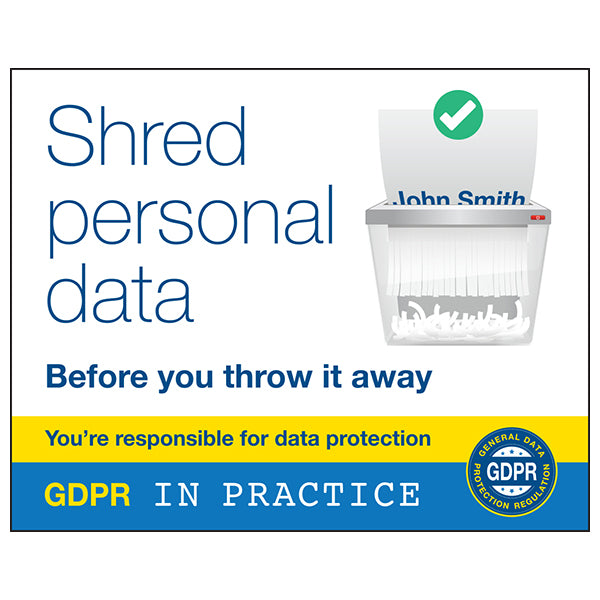 GDPR Sticker - Shred Personal Data
