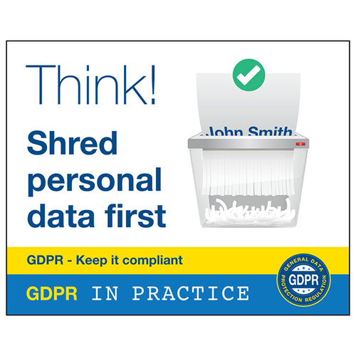 GDPR Sticker - Think! Shred Personal Data First