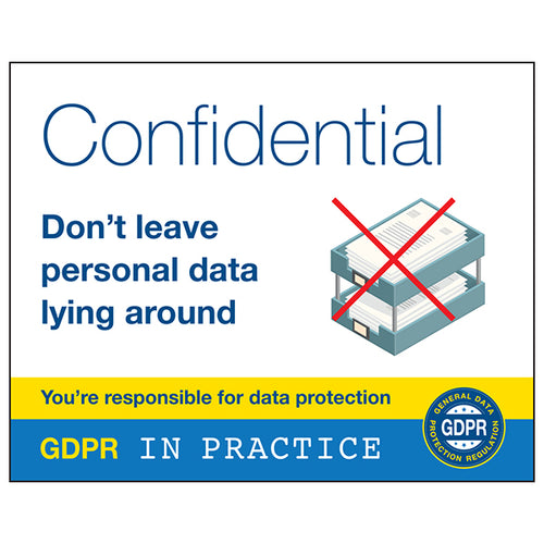 GDPR Sticker - Confidential Don't Leave Personal Data Lying Around