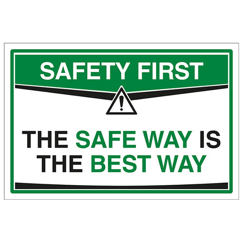 Safety Sign Promotes Safe Work Essential For Employees