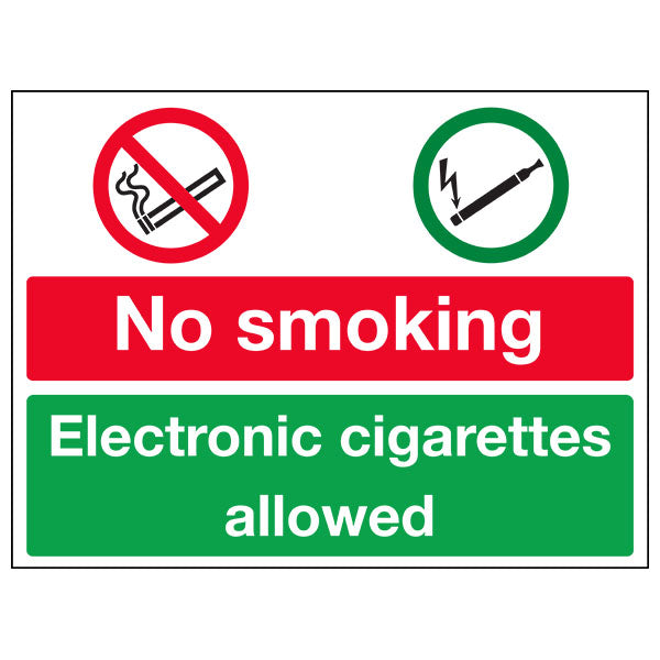 No Smoking Electronic Cigarettes Allowed Safety Sign For UK