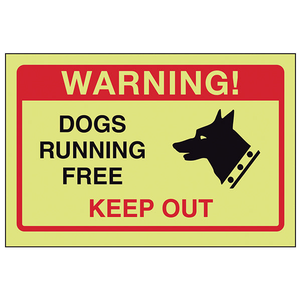 GITD Dogs Running Free Keep Out Safety Sign For Homes