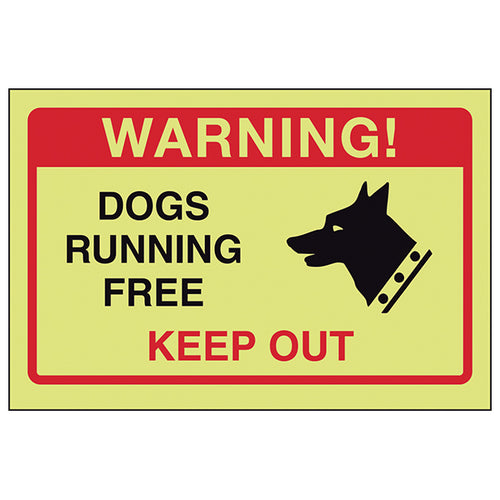 GITD Dogs Running Free Keep Out Safety Sign For Homes