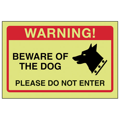 GITD Beware Of The Dog Durable Safety Sign For Homeowners