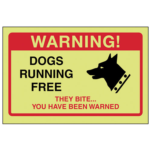 GITD Dog Safety Sign Warning Protect Property Visitors