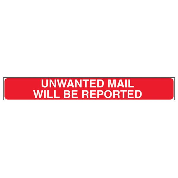 Unwanted Mail Safety Sign Sticker Protects Homeowners