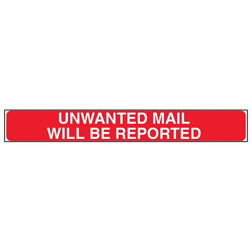Unwanted Mail Safety Sign Sticker Protects Homeowners