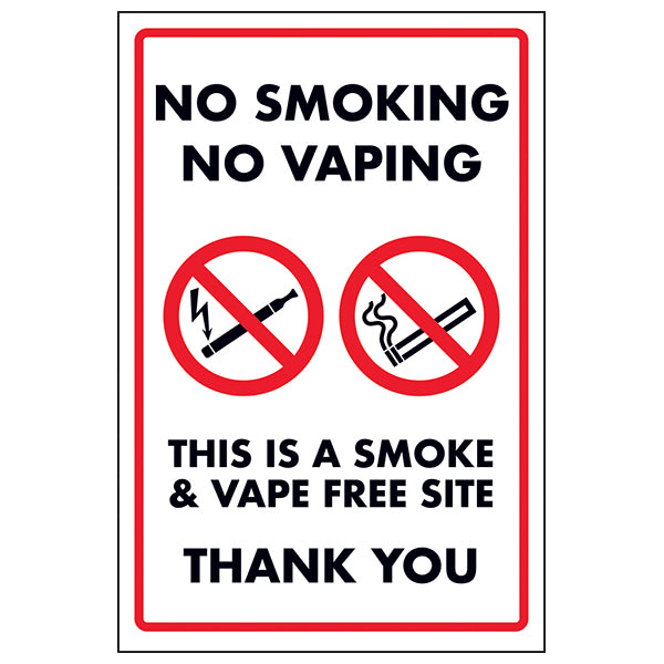 No Smoking No Vaping Safety Sign Compliant Workplace