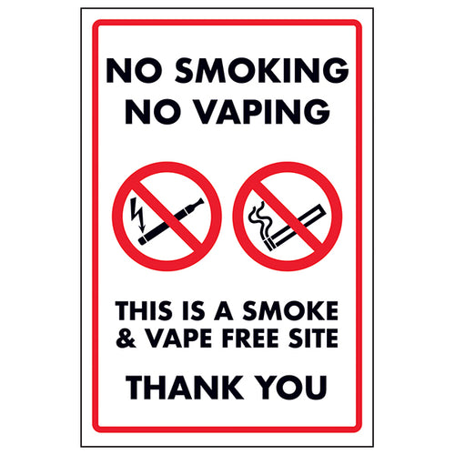 No Smoking No Vaping Safety Sign Compliant Workplace