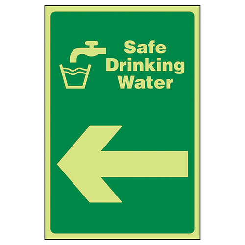 GITD Safe Drinking Water Arrow Left Safety Sign Workplace