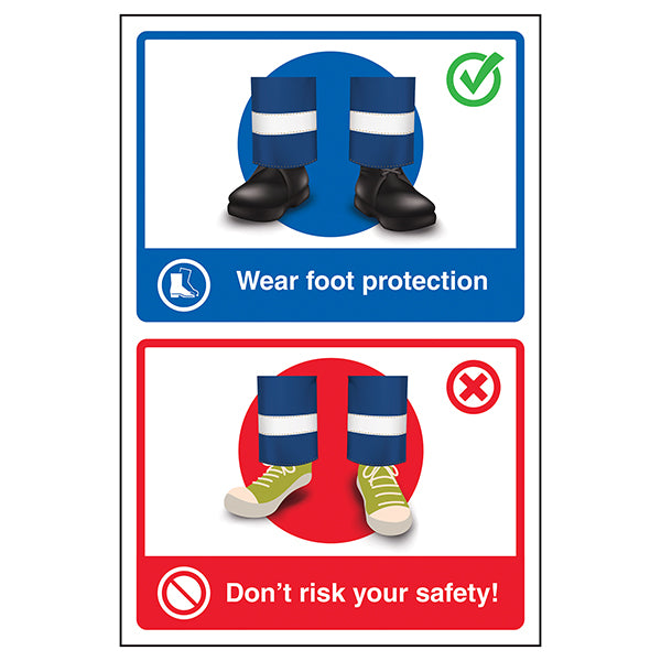 Wear Foot Protection Safety Sign Essential For Workers