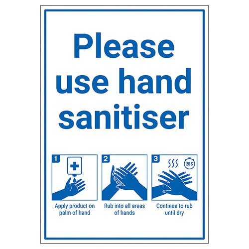 Hand Sanitiser Safety Sign Durable Self Adhesive For Staff
