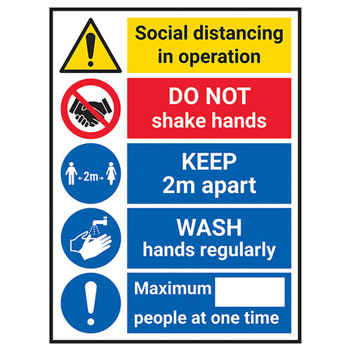 Social Distancing Safety Sign Wash Hands For Workplace