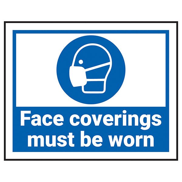 Face Coverings Must Be Worn Safety Sign High Viz Transport