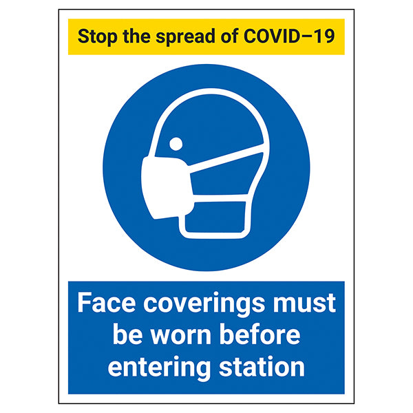 Face Coverings Safety Sign Essential For Transport Staff
