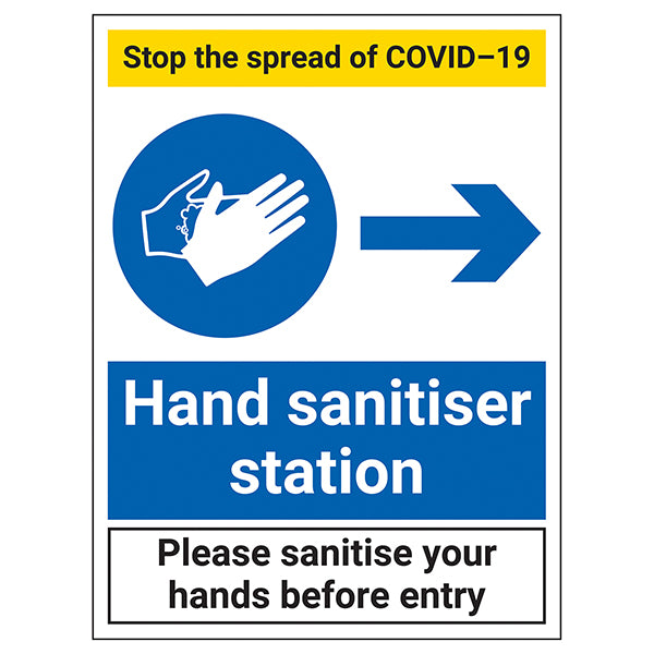 Hand Sanitiser Station Safety Sign Covid Secure Workplace