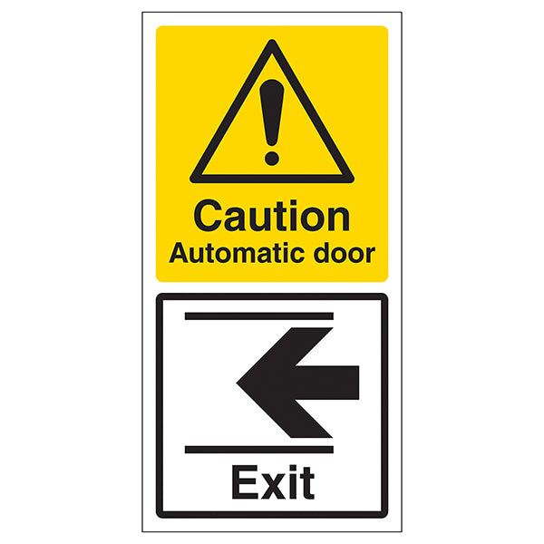 Auto Door Exit Arrow Left Safety Sign For Staff Adhesive