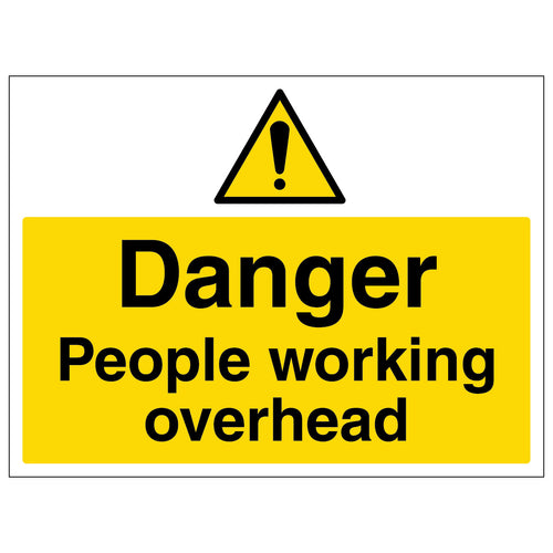Danger Overhead Work Sign Large Landscape For Workplace