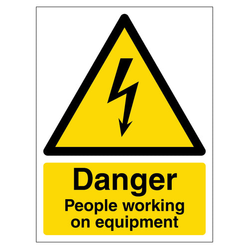 Danger Working On Equipment Portrait Safety Sign For Workers