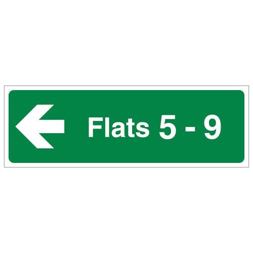 Flats Arrow Left Safety Sign Compliant Fire Escape UK