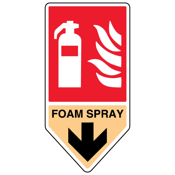 Foam Spray Fire Extinguisher Safety Sign Clear For Workplace