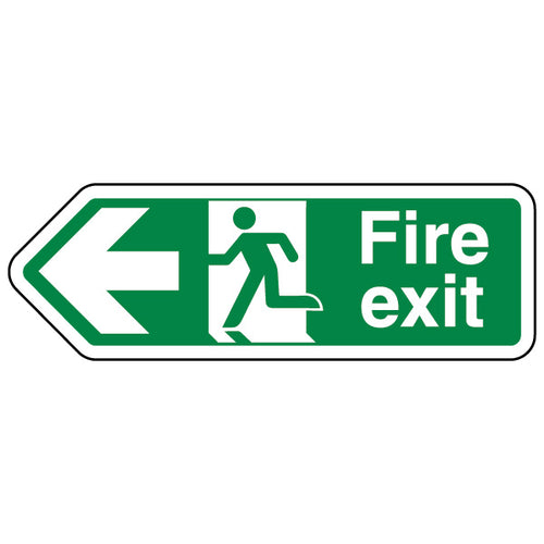 Fire Exit Arrow Left Shaped Safety Sign For Workplace