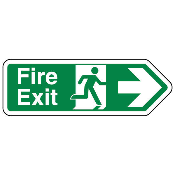 Fire Exit Arrow Right Safety Sign High Visibility Workplace